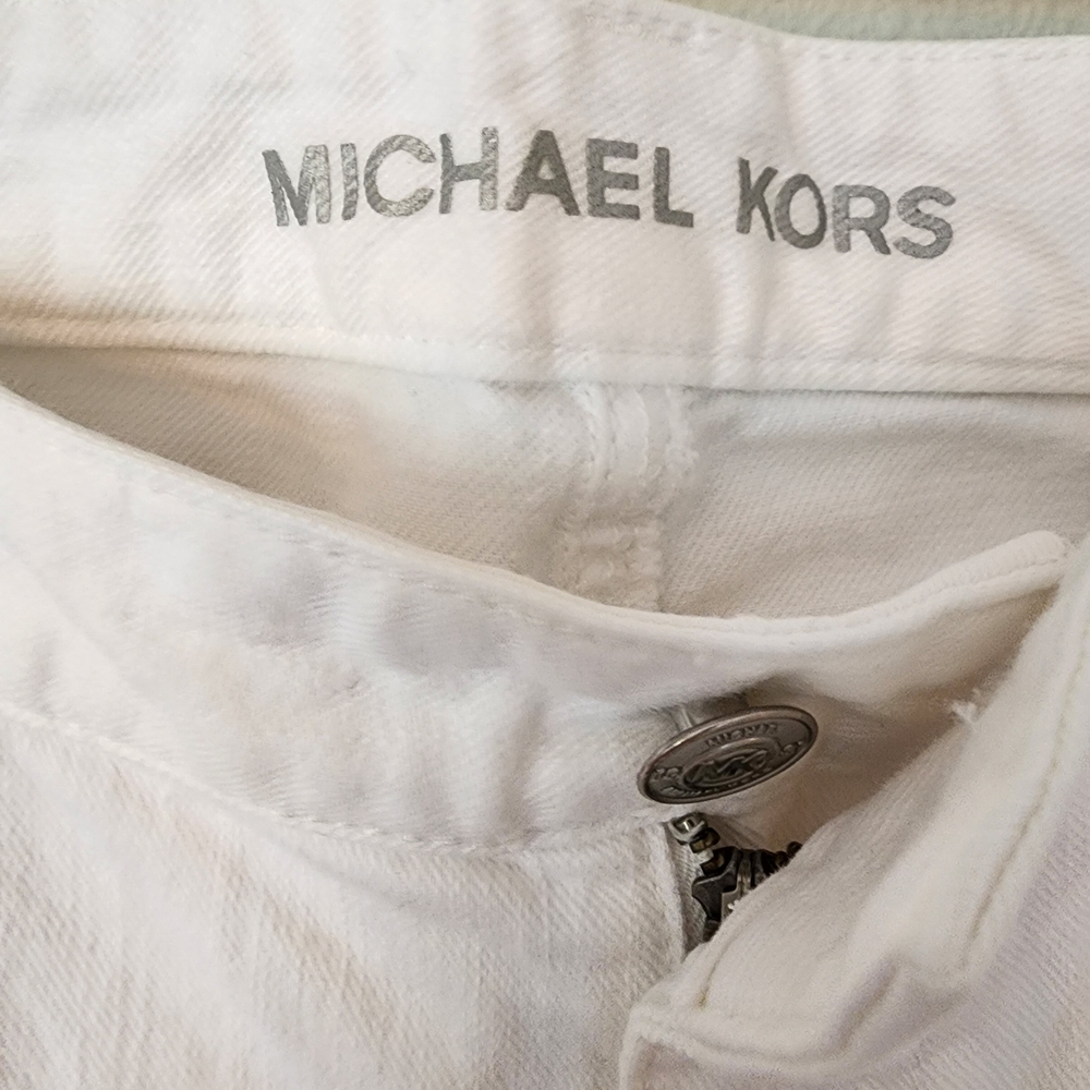 Michael Kors Straight Leg Jeans in Bright White - Picture 3 of 5